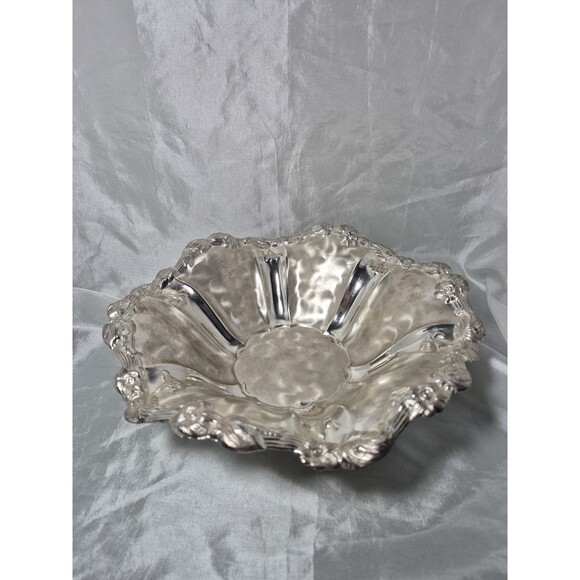 Vintage WMF Germany Ikora EP Silver Plate Floral Footed Serving Bowl 11” - Picture 2 of 16